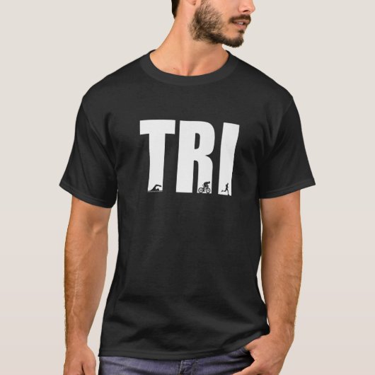 Tri Graphic run Bike Swim Triathlon Triathlete Spo T-shirt (Voorkant)