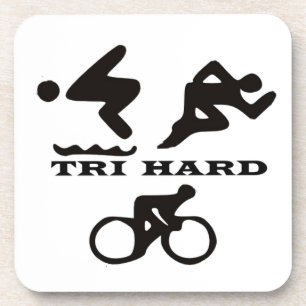 Tri Hard Triathlon geeft kleding en Accessoires Drankjes Onderzetter