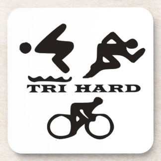 Tri Hard Triathlon geeft kleding en Accessoires Drankjes Onderzetter
