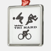 Tri Hard Triathlon geeft kleding en Accessoires Metalen Ornament (Links)