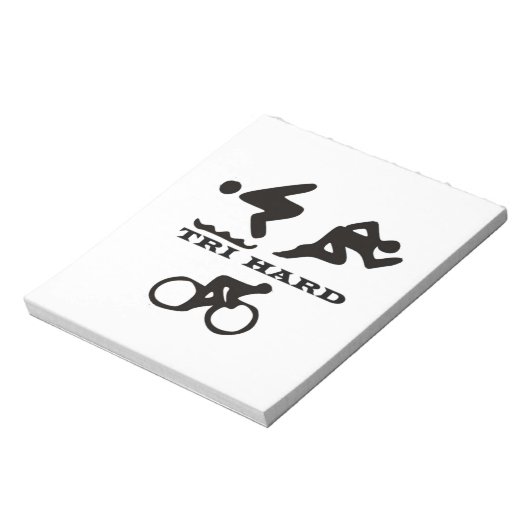 Tri Hard Triathlon geeft kleding en Accessoires Notitieblok (Linkerzijde)