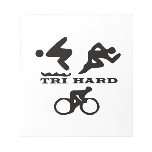 Tri Hard Triathlon geeft kleding en Accessoires Notitieblok (Voorkant)