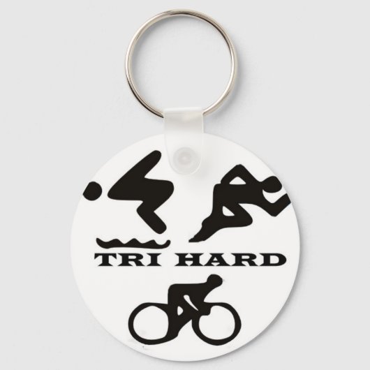 Tri Hard Triathlon geeft kleding en Accessoires Sleutelhanger (Voorkant)