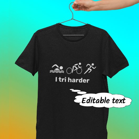 Tri harder grappige triatlon t-shirt