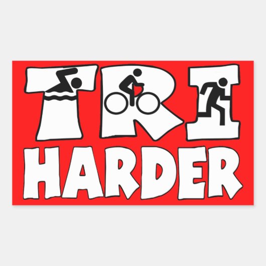 Tri Harder Rechthoekige Sticker (Voorkant)