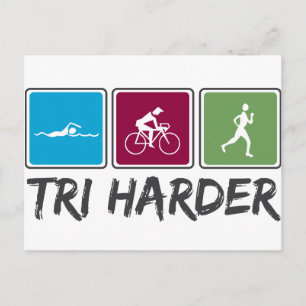 Tri Harder (Triathlon) Briefkaart