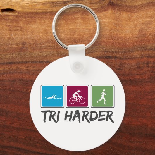 Tri Harder (Triathlon) Sleutelhanger (Voorkant)