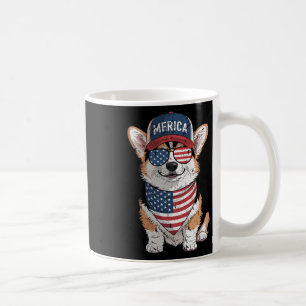 TRI kleur Corgi 4 juli Amerikaanse vlag hond p Koffiemok