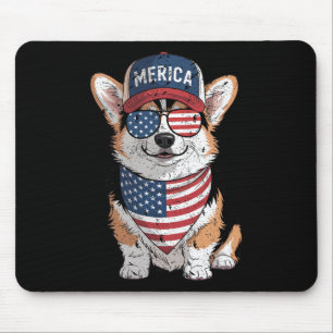 TRI kleur Corgi 4 juli Amerikaanse vlag hond p Muismat