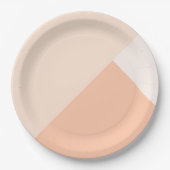 Tri kleur diepe perzik, roos wit en antiek wit papieren bordje (Voorkant)