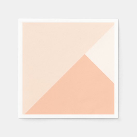 Tri kleur diepe perzik, roos wit en antiek wit servet (Voorkant)