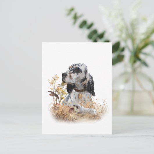 Tri Kleur Engels Setter Art, houtsnip jacht Briefkaart (Staand voorkant)