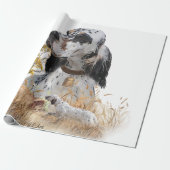 Tri Kleur Engels Setter Art, houtsnip jacht Cadeaupapier (Uitgerold)
