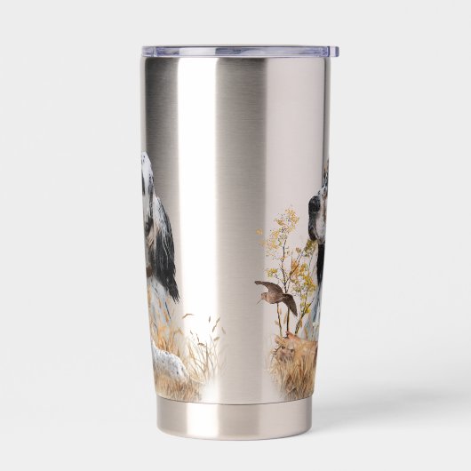Tri Kleur Engels Setter Art, houtsnip jacht Geïsoleerde Drinkbeker (Links)