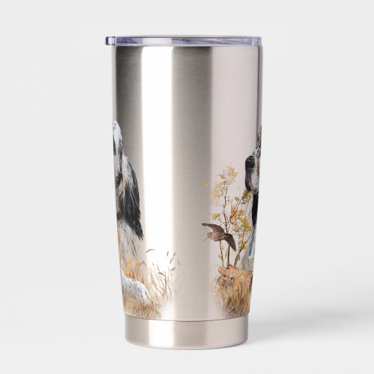 Tri Kleur Engels Setter Art, houtsnip jacht Geïsoleerde Drinkbeker (Rechts)