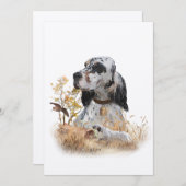 Tri Kleur Engels Setter Art, houtsnip jacht Kaart (Voorkant / Achterkant)