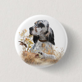 Tri Kleur Engels Setter Art, houtsnip jacht Ronde Button 3,2 Cm