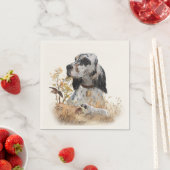 Tri Kleur Engels Setter Art, houtsnip jacht Servet (Insitu)