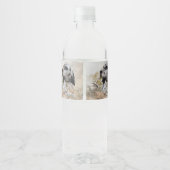 Tri Kleur Engels Setter Art, houtsnip jacht Waterfles Etiket (Achterkant)