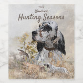 Tri Kleur Engels Setter Art, houtsnip jacht Wijn Etiket (Enkel label)