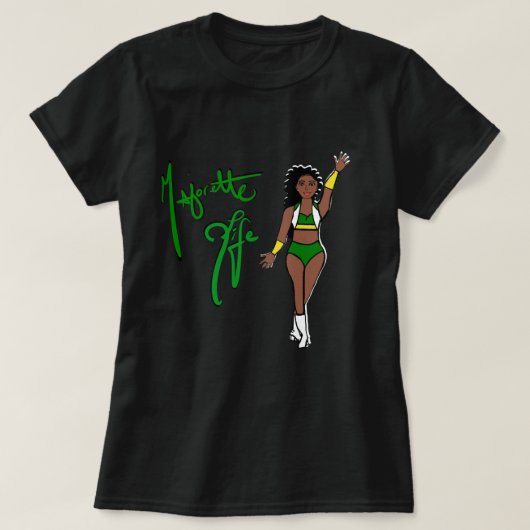 Tri Kleur Groen Twirl Meisje T-shirt (Design voorkant)