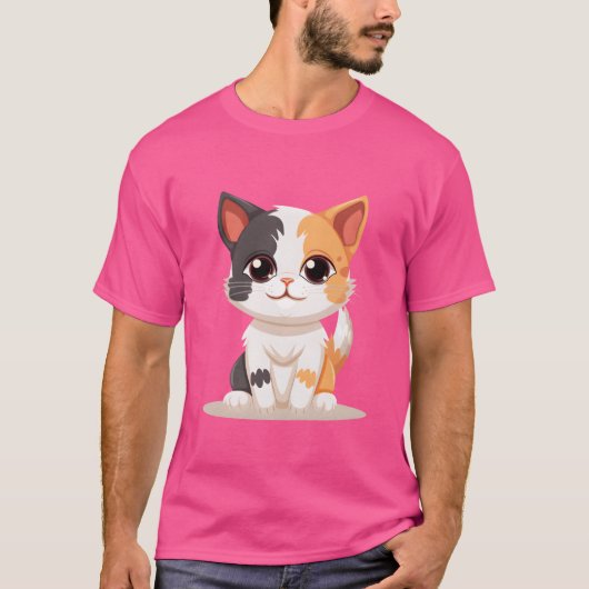 Tri kleur kat meisje t-shirt (Voorkant)