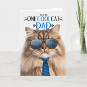 Tri Kleur Perzisch Kat Vaderdag Een Koele Kat Feestdagen Kaart (Voorkant)