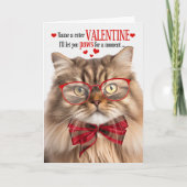 Tri Kleur Perzische Kat Lover Valentijn Feline Hum Feestdagen Kaart (Voorkant)