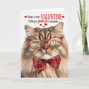 Tri Kleur Perzische Kat Lover Valentijn Feline Hum Feestdagen Kaart