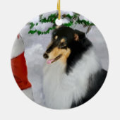 Tri Kleur Rough Collie Christmas Gifts Ornament (Achterkant)
