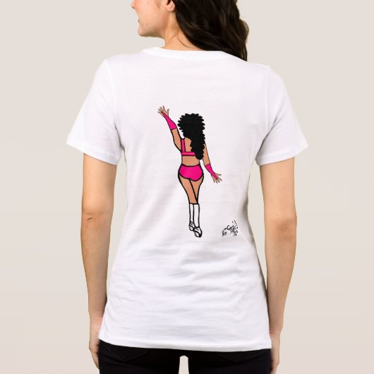 Tri Kleur Roze Draai Meisje T-shirt (Achterkant)