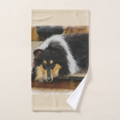 Tri Kleur Ruw Collie Art Bad Handdoek (Handdoek)