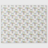 Tri Kleur Sheepadoodle Hond Verjaardag Cadeaupapier (Vlak)