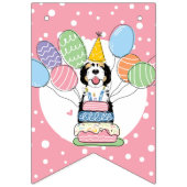 Tri Kleur Sheepadoodle Hond Verjaardagsfeest Vlaggetjes (Eerste vlag)