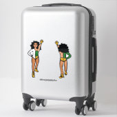 Tri-Kleur Wit Groen Geel Danser #2 Sticker (Koffer)