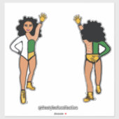 Tri-Kleur Wit Groen Geel Danser #2 Sticker (Vel)