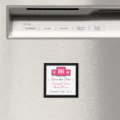 Tri-Monogram Fuchsia Modern Save the Date Magnets Magneet (Insitu (Vaatwasser))