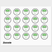Tri-Monogram Green Modern Wedding Stickers/Seals Ronde Sticker (Vel)
