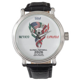 Tri-Nation Flag Wristwatch | 2026 Match Date  Horloge