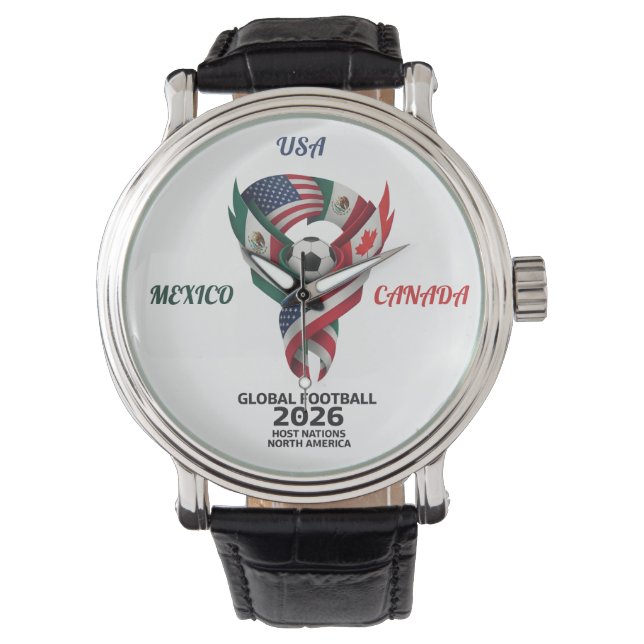 Tri-Nation Flag Wristwatch | 2026 Match Date  Horloge (Voorkant)
