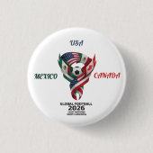 Tri-Nation Soccer Fan Buttons | Mexico USA Canada  (Voorkant)