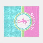 Tri-pasta-kleurendanser met Aqua Tile Fleece Deken (Voorkant (Horizontaal))