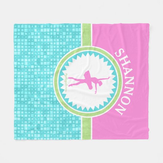 Tri-pasta-kleurendanser met Aqua Tile Fleece Deken (Voorkant (Horizontaal))