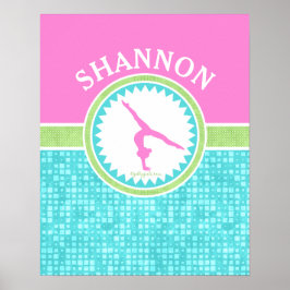 Tri-pasta-kleurengymnastiek met Aqua-Tegel Poster