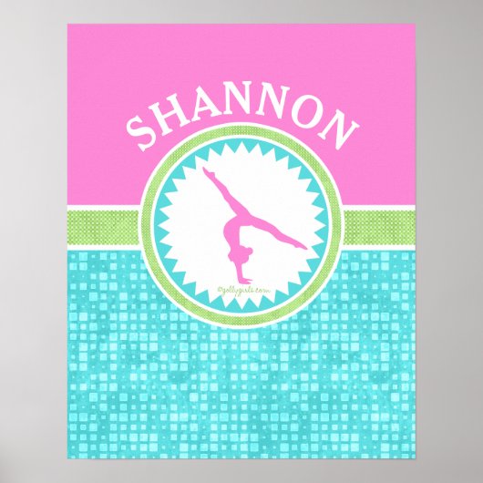 Tri-pasta-kleurengymnastiek met Aqua-Tegel Poster (Voorkant)