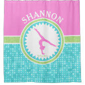 Tri-pasta-kleurengymnastiek met Aqua Tile Douchegordijn (Voorkant)