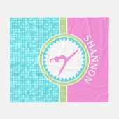 Tri-pasta-kleurengymnastiek met Aqua Tile Fleece Deken (Voorkant (Horizontaal))