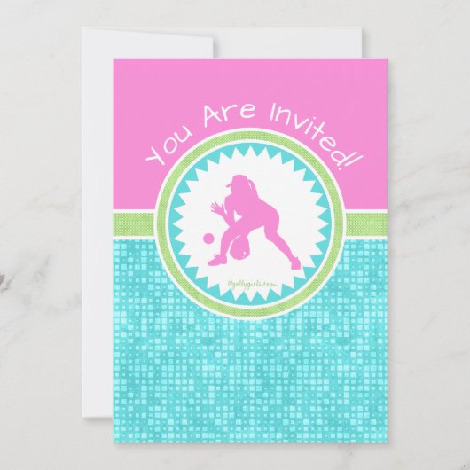 Tri-pasta-kleurensoftball met Aqua-Tegel Kaart (Voorkant)