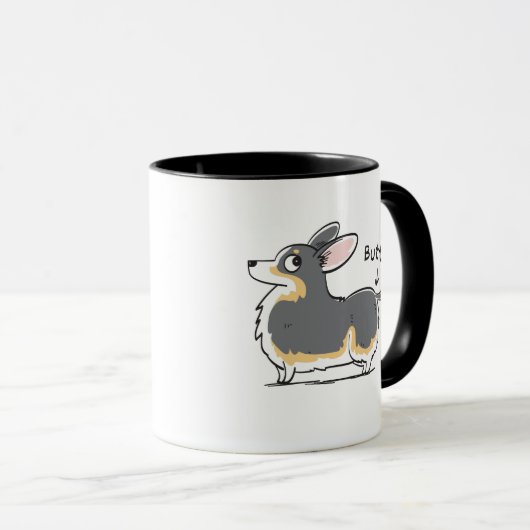 Tri Pembroke Corgi (met Tail) Butt Mok (Voorkant rechts)