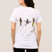 Tri- Pose Dancer Blauw Goud Zilver #1 Tri-Blend Shirt (Achterkant)